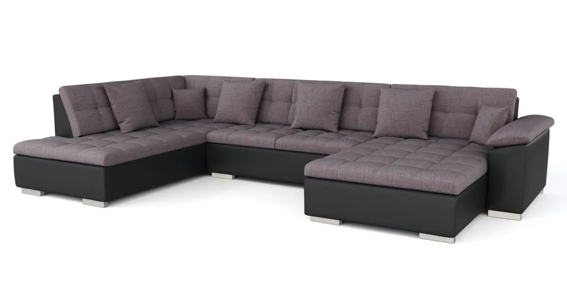 Ecksofa ARIA rechts taupe/schwarz