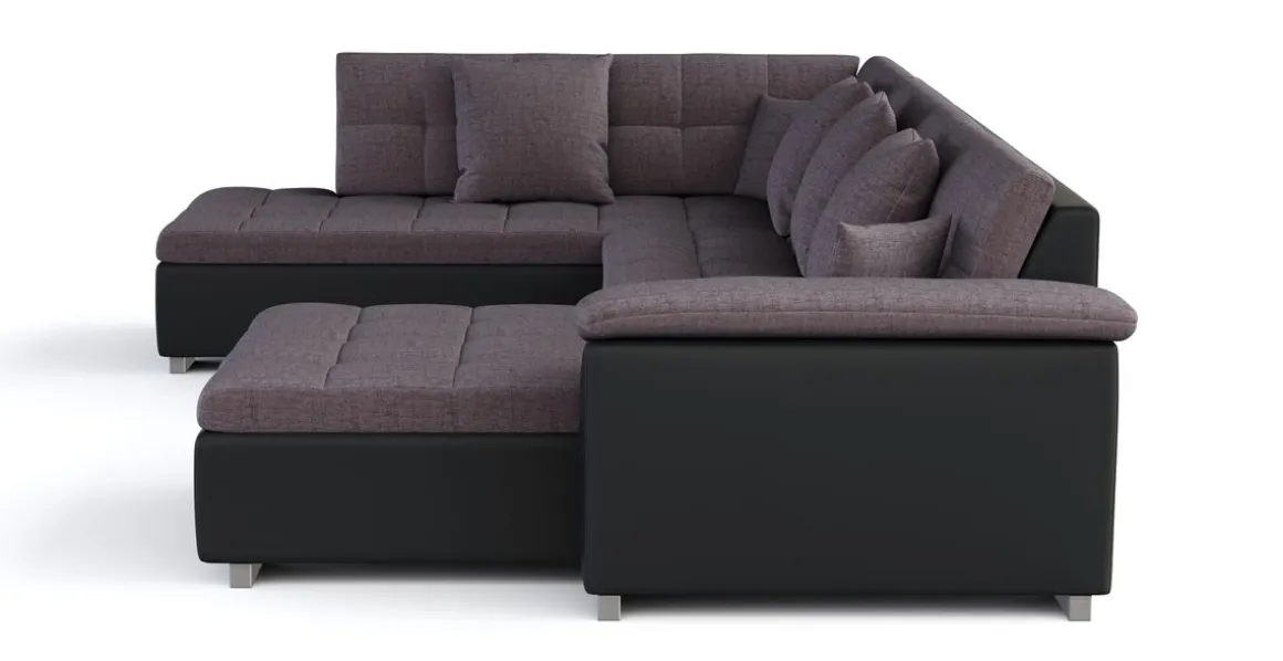 Ecksofa ARIA rechts taupe/schwarz