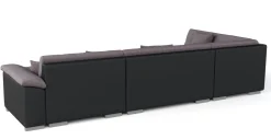 Ecksofa ARIA rechts taupe/schwarz