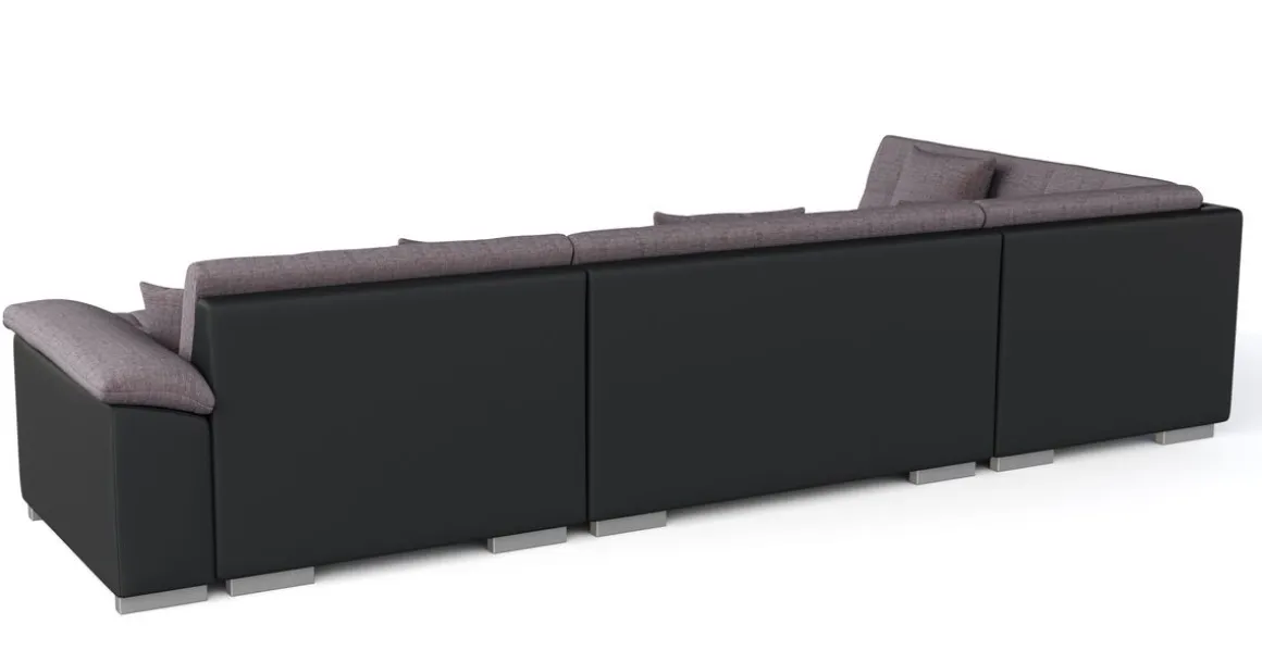 Ecksofa ARIA rechts taupe/schwarz
