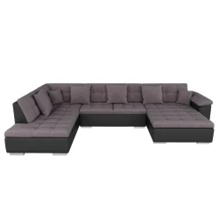 Ecksofa ARIA rechts taupe/schwarz