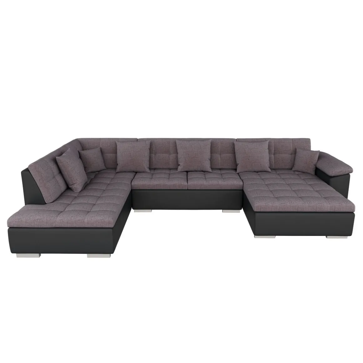 Ecksofa ARIA rechts taupe/schwarz