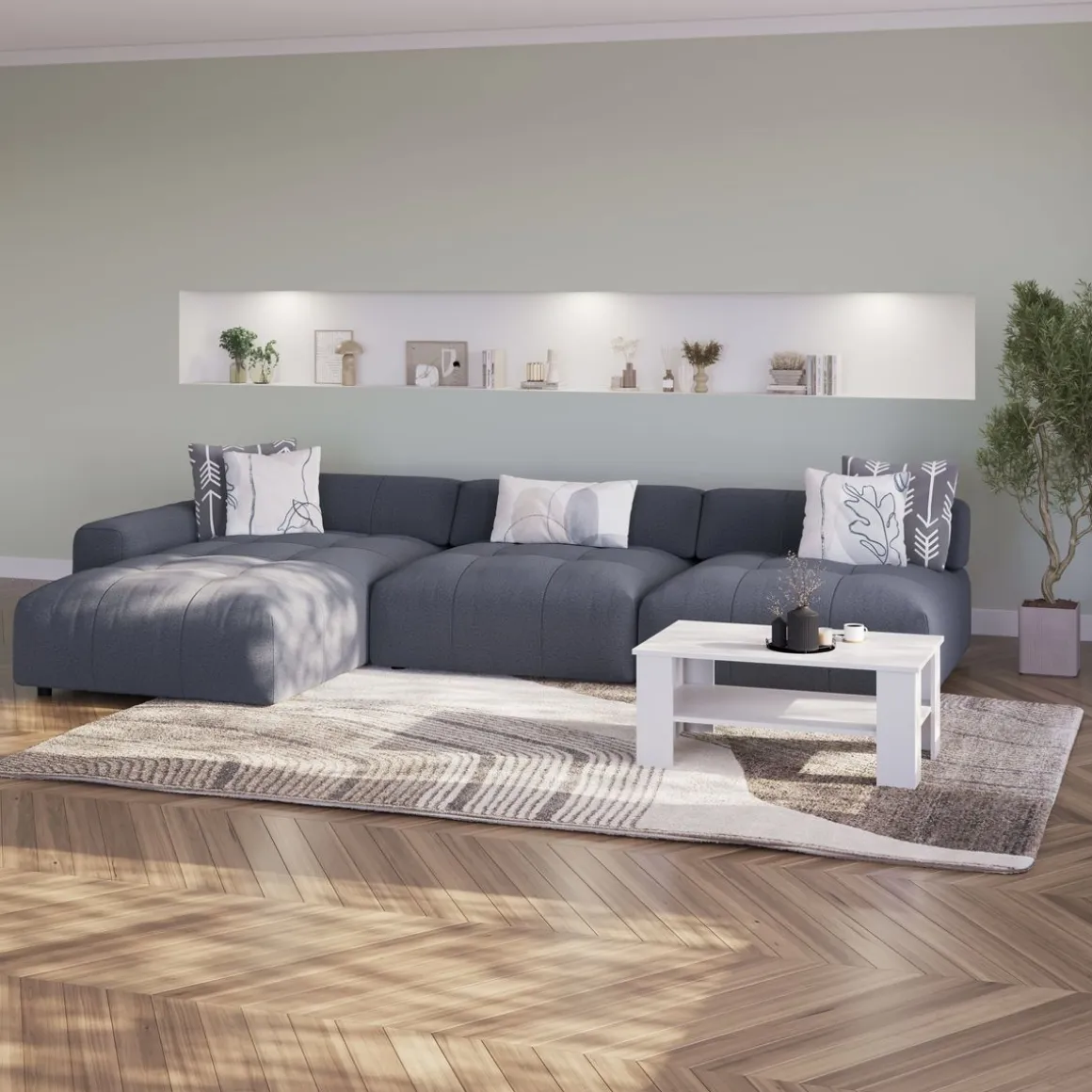 Ecksofa BONNIE links anthrazit