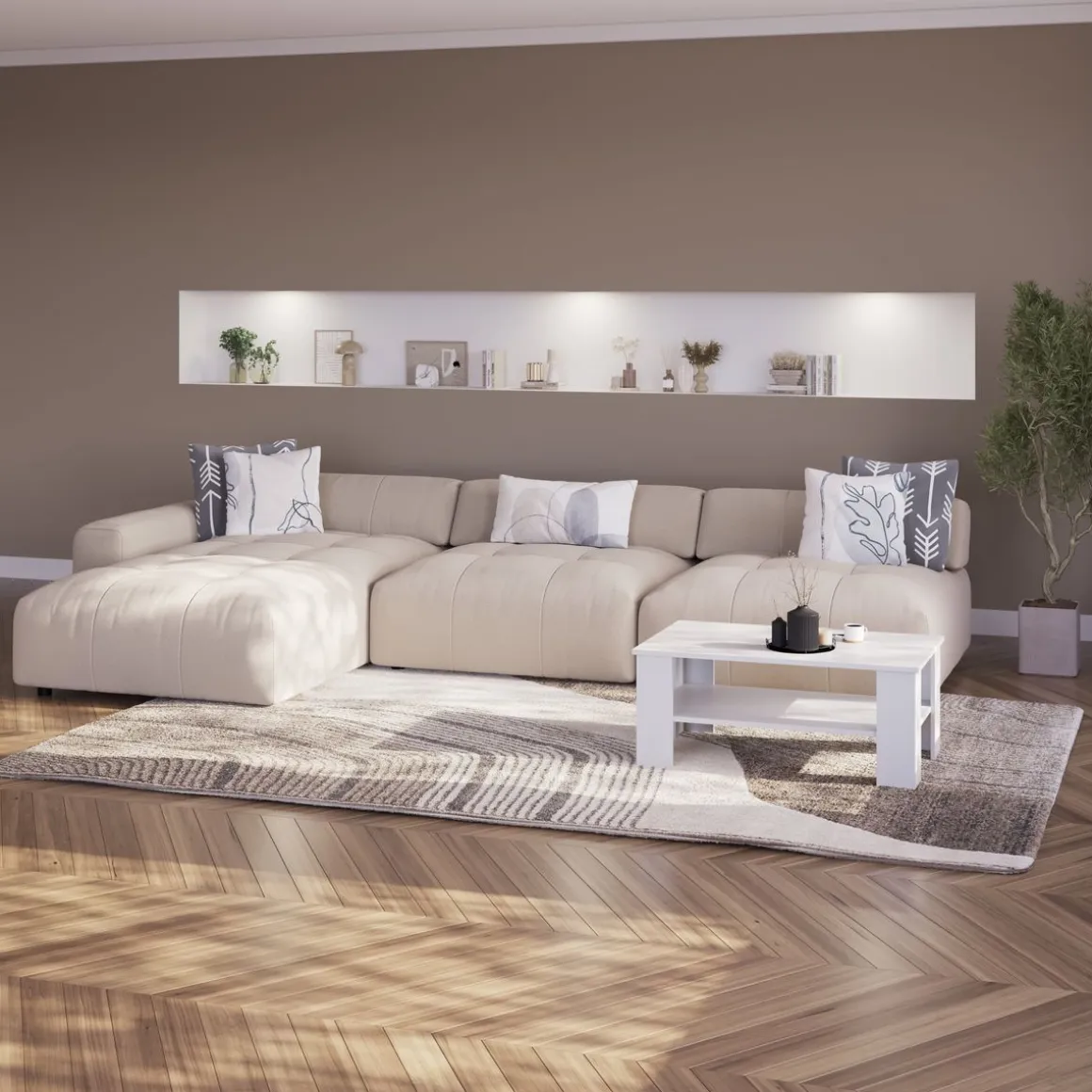 Ecksofa BONNIE links beige