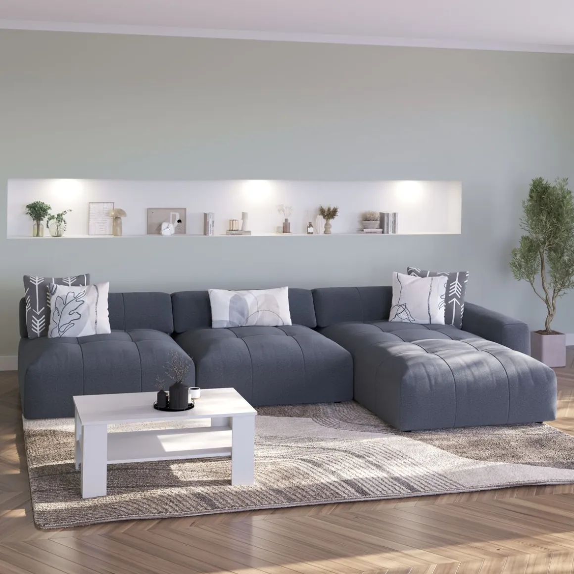Ecksofa BONNIE rechts anthrazit