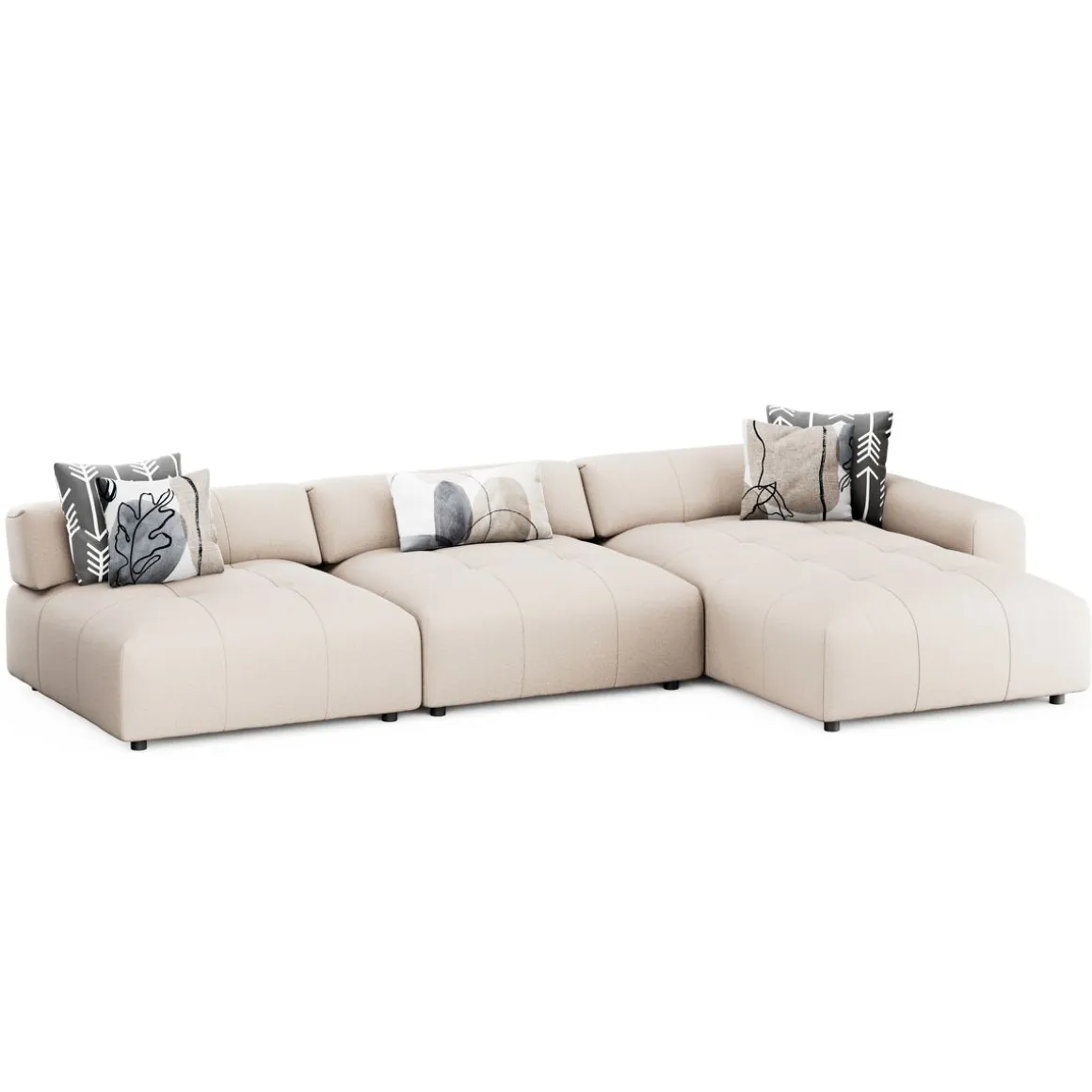 Ecksofa BONNIE rechts beige