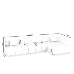 Ecksofa BONNIE rechts grau