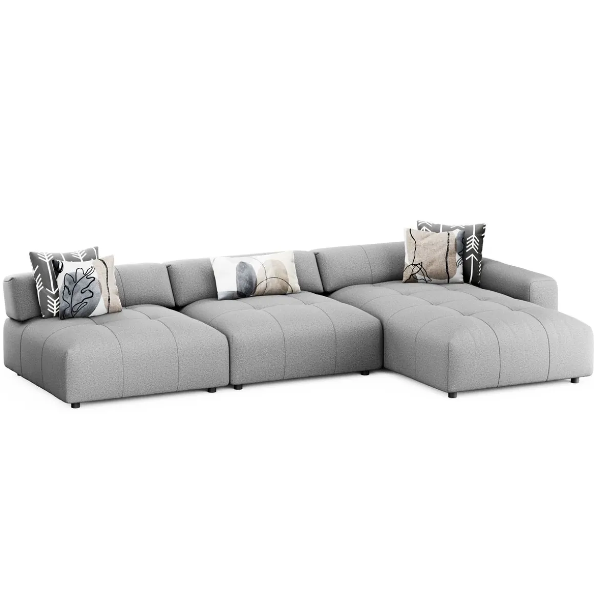Ecksofa BONNIE rechts grau