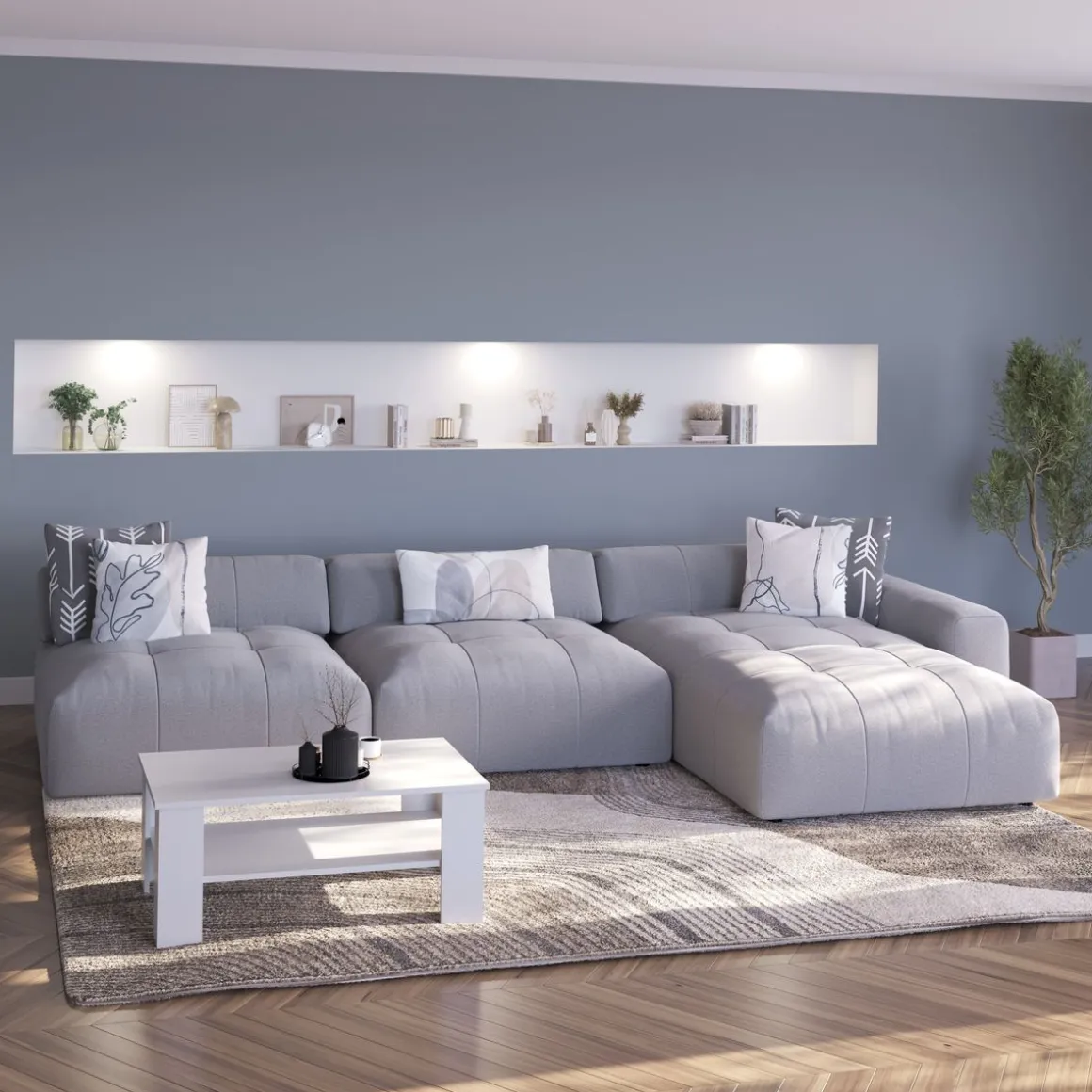 Ecksofa BONNIE rechts grau
