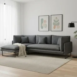 Ecksofa Bouclé MARISA links anthrazit