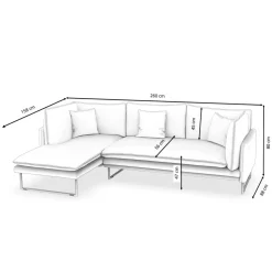 Ecksofa Bouclé MARISA links creme