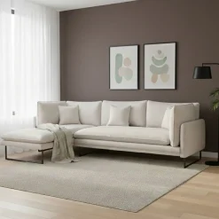 Ecksofa Bouclé MARISA links creme