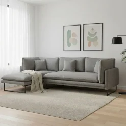 Ecksofa Bouclé MARISA links grau