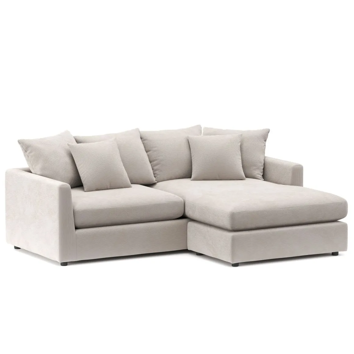Ecksofa Cord ILONA creme