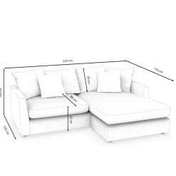 Ecksofa Cord ILONA creme