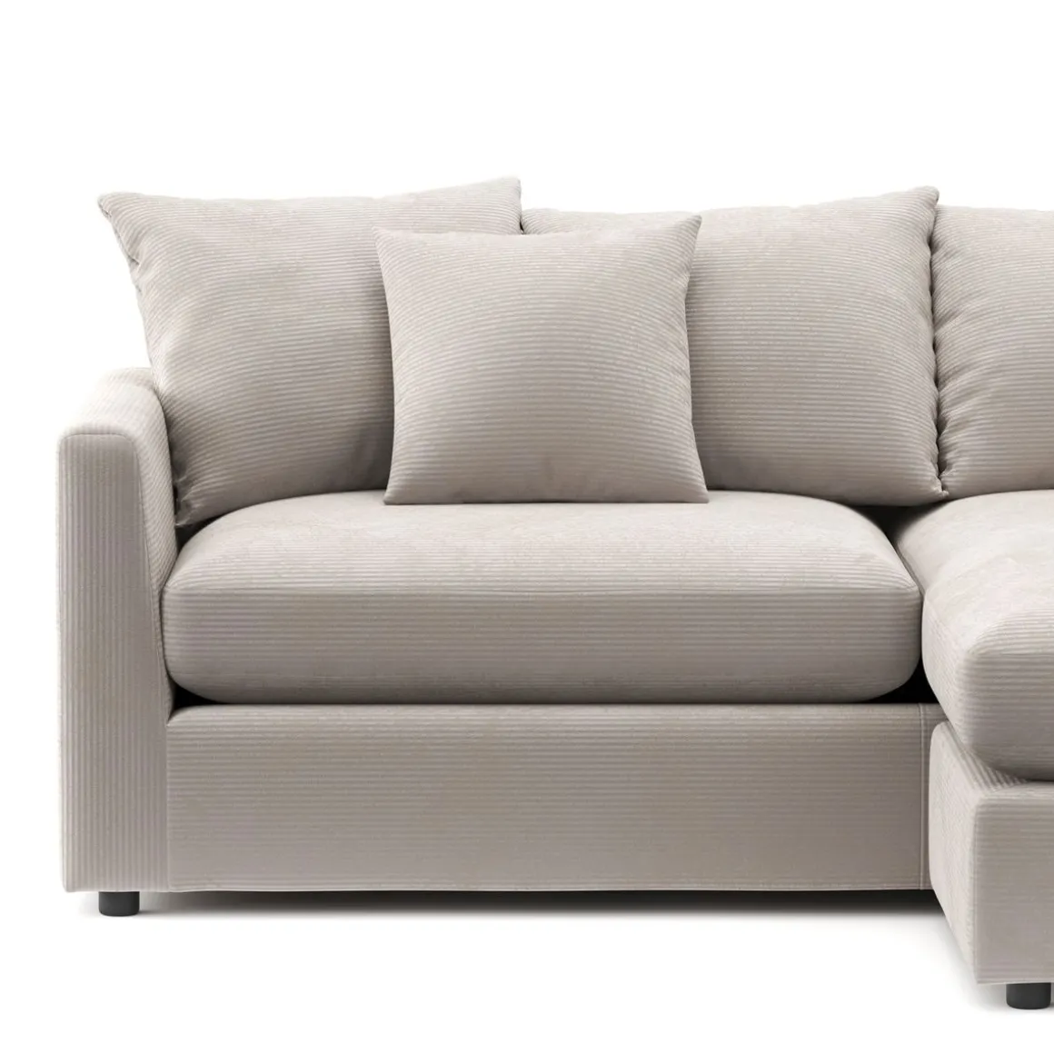 Ecksofa Cord ILONA creme