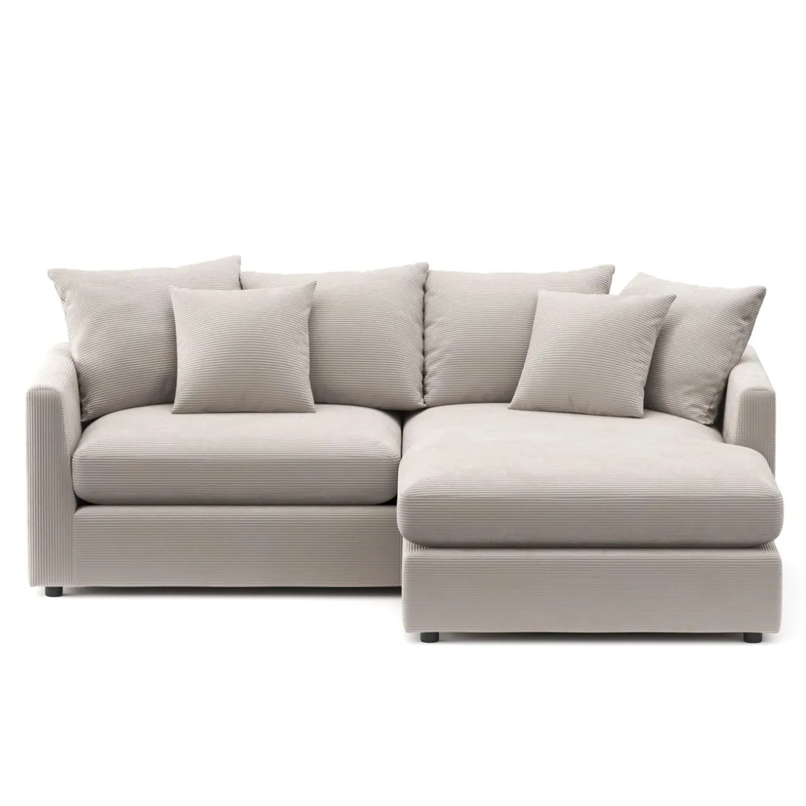 Ecksofa Cord ILONA creme