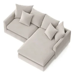 Ecksofa Cord ILONA creme