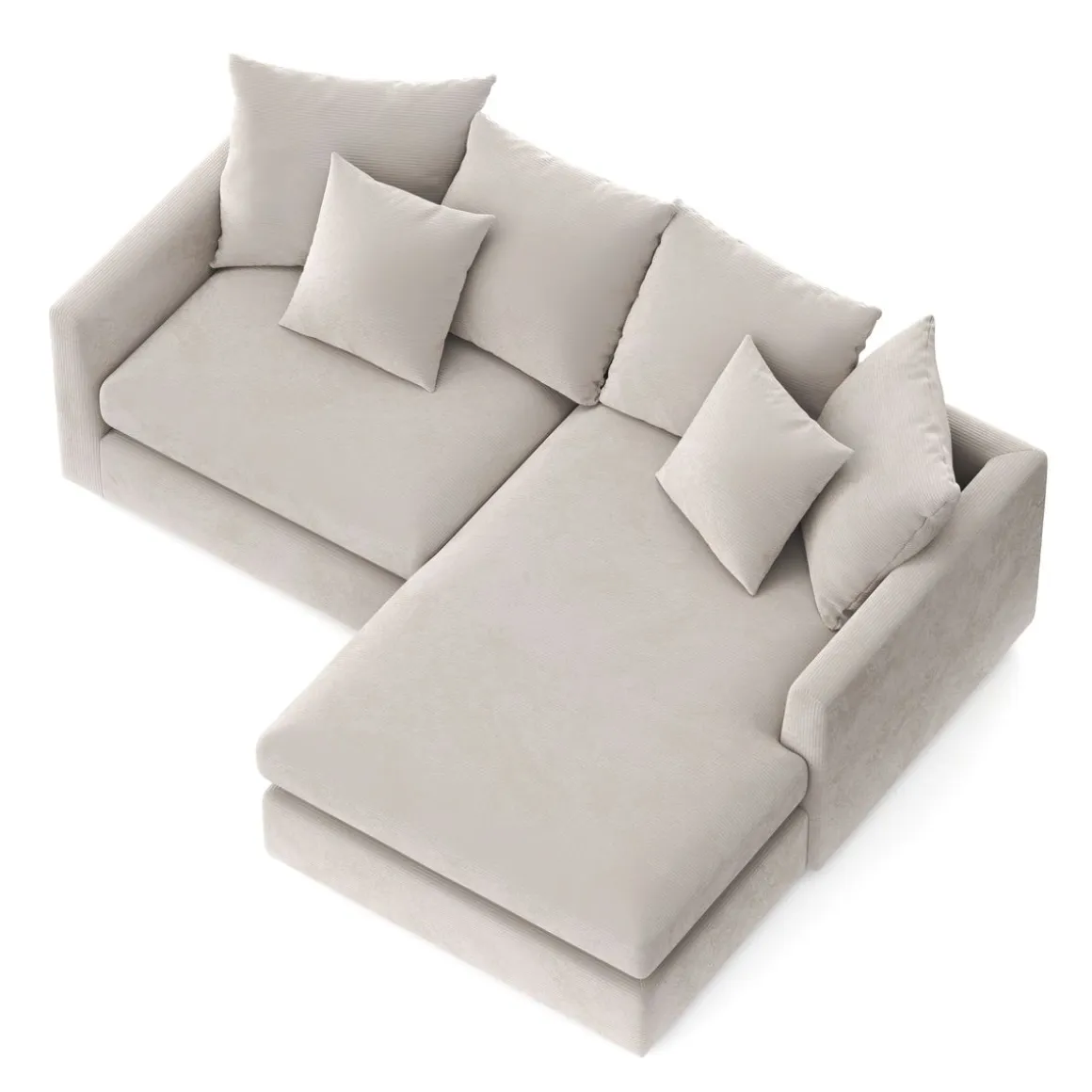 Ecksofa Cord ILONA creme
