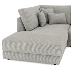 Ecksofa Cord TARJA links hellgrau