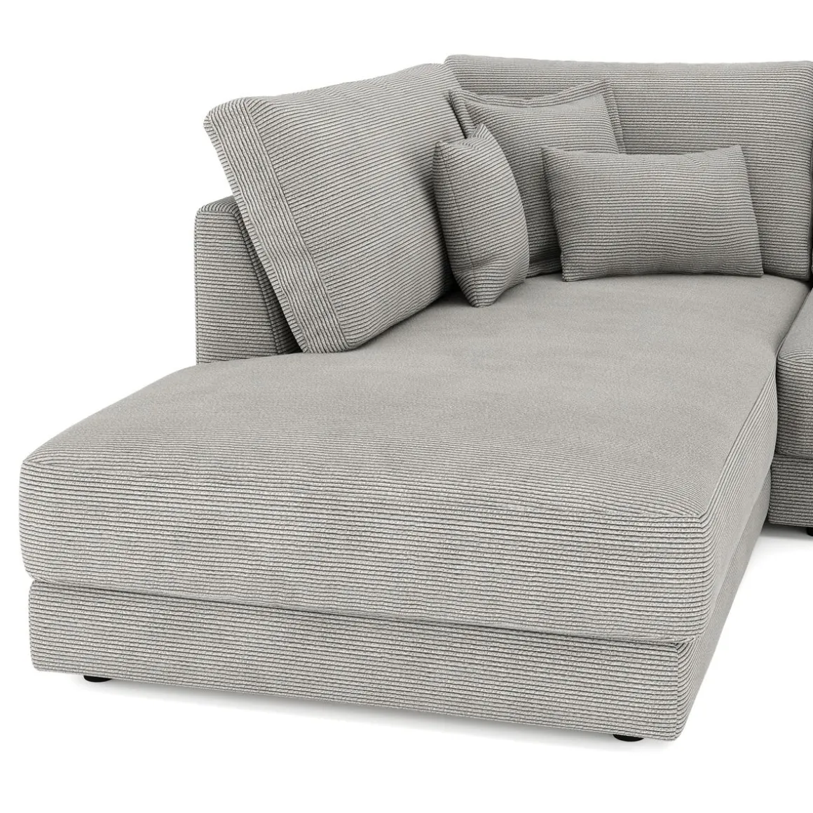 Ecksofa Cord TARJA links hellgrau