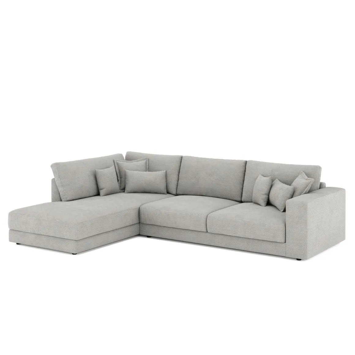 Ecksofa Cord TARJA links hellgrau