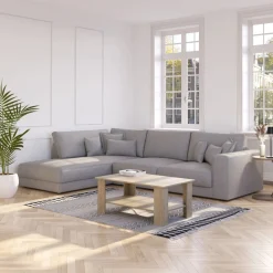Ecksofa Cord TARJA links hellgrau