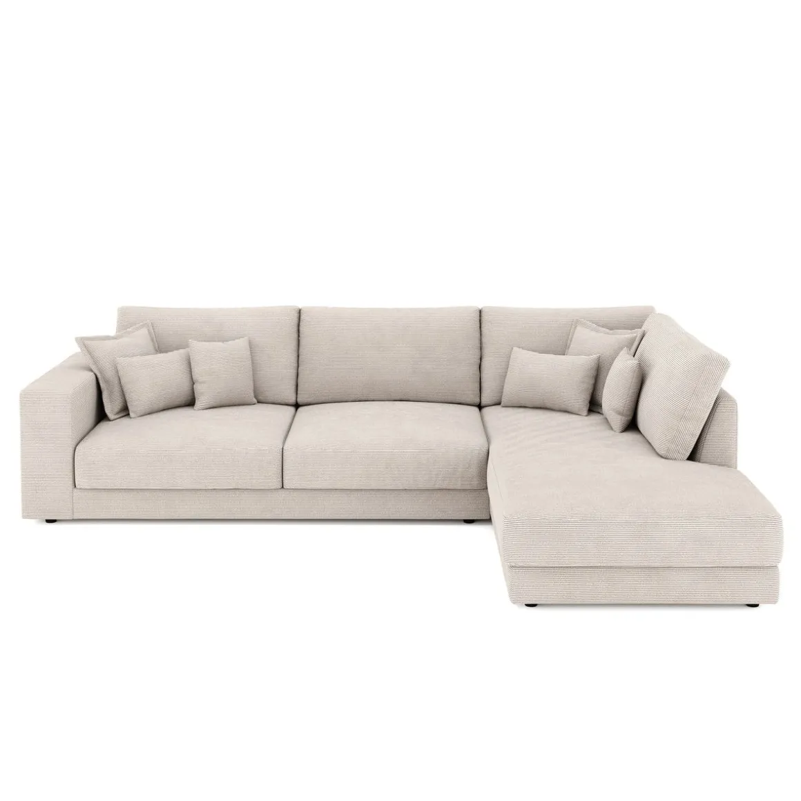 Ecksofa Cord TARJA rechts beige