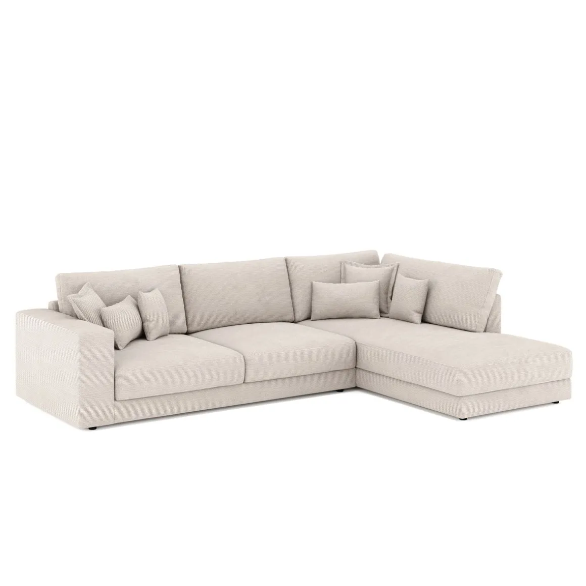 Ecksofa Cord TARJA rechts beige
