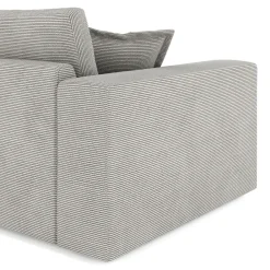 Ecksofa Cord TARJA rechts hellgrau