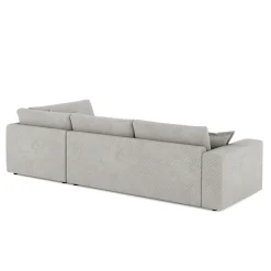 Ecksofa Cord TARJA rechts hellgrau