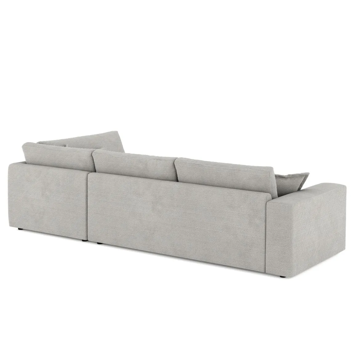 Ecksofa Cord TARJA rechts hellgrau