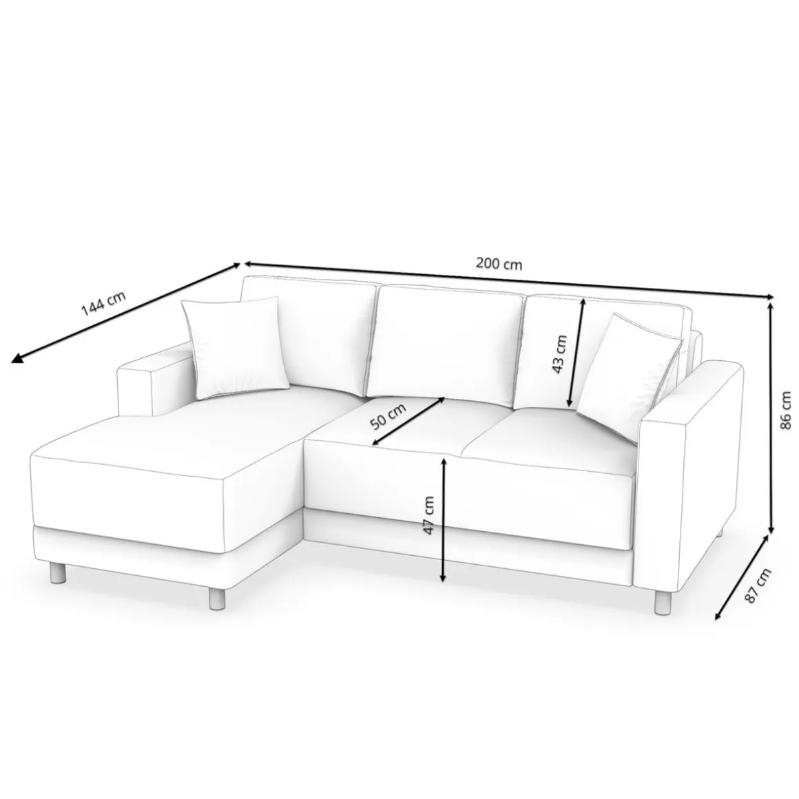 Ecksofa ERIN links anthrazit