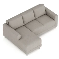 Ecksofa ERIN links grau/beige