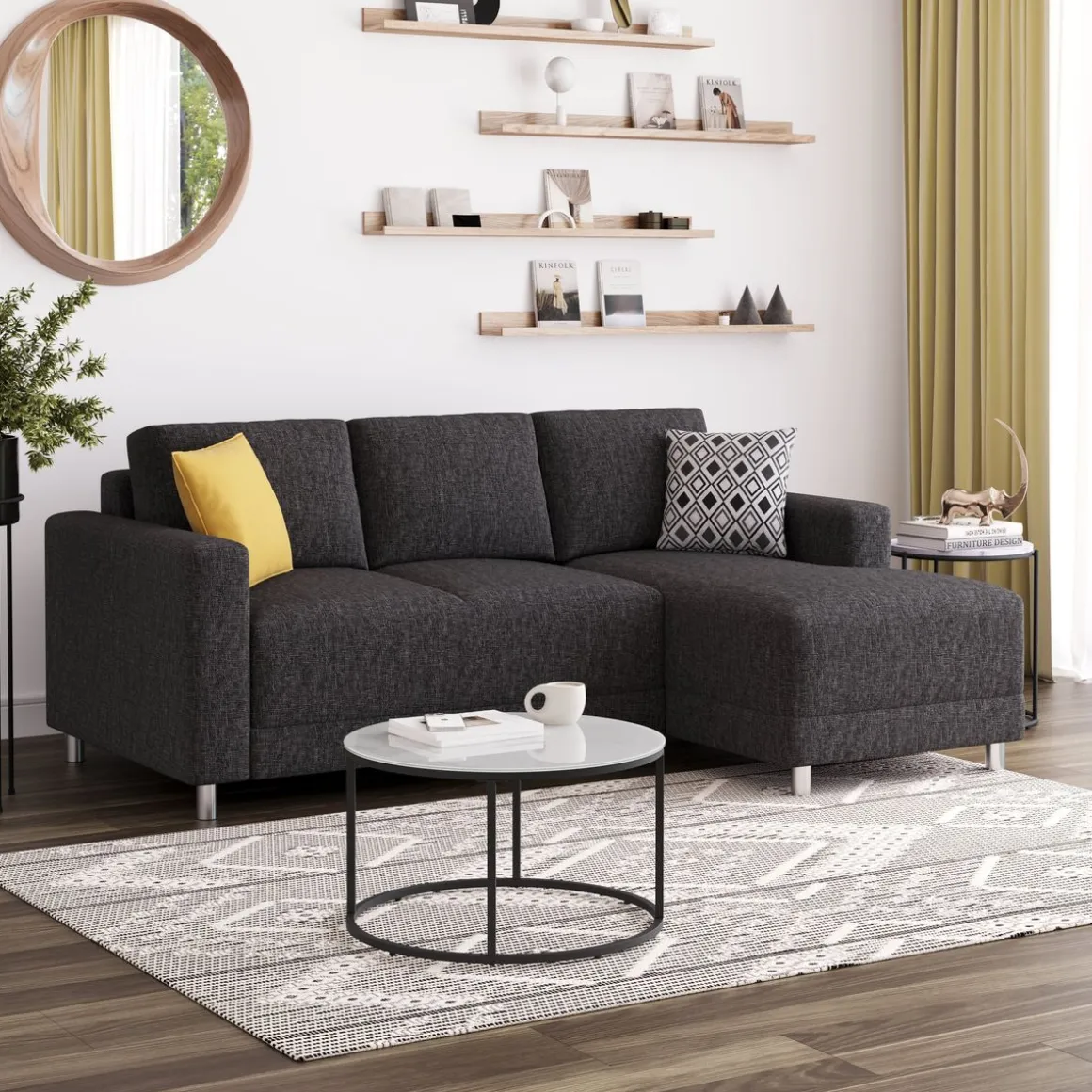 Ecksofa ERIN rechts anthrazit
