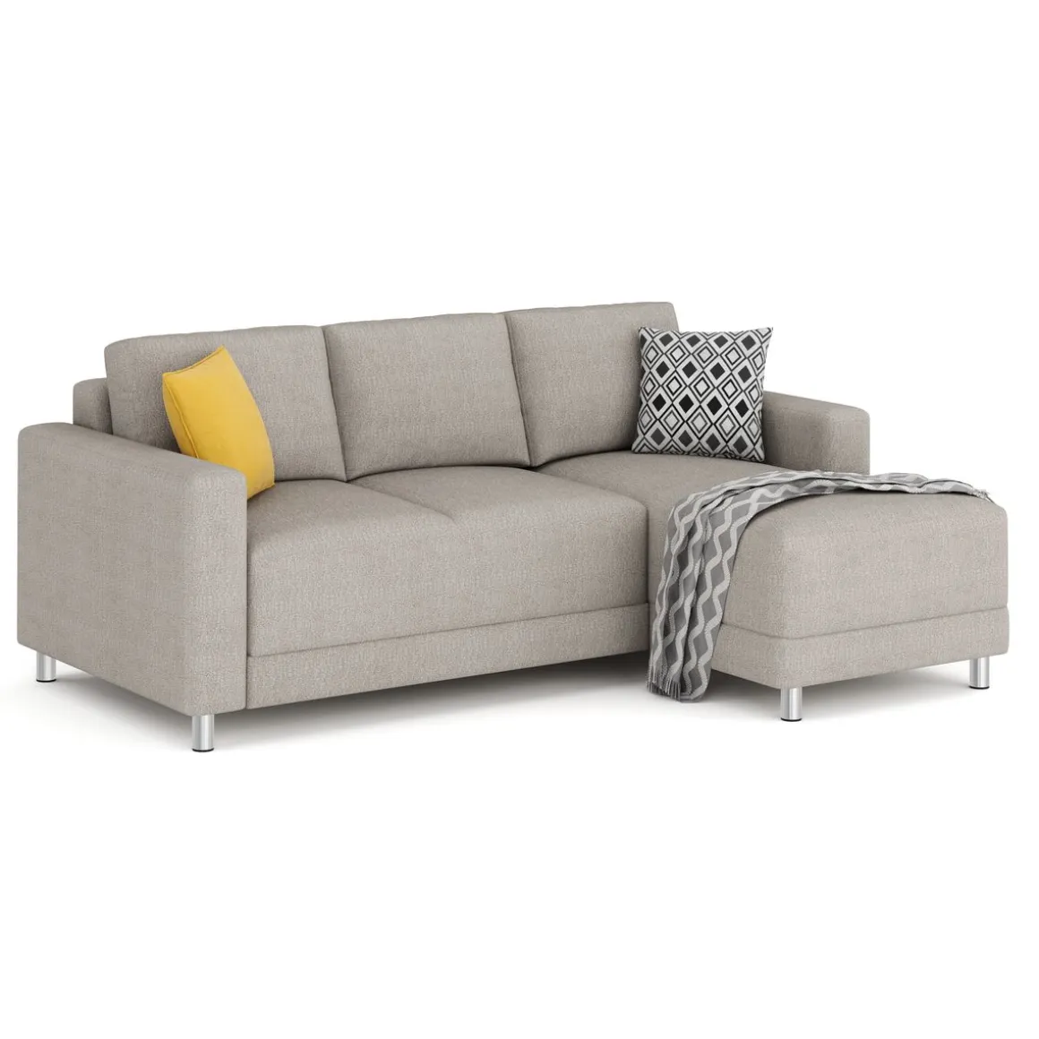 Ecksofa ERIN rechts grau/beige