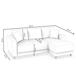 Ecksofa ERIN rechts grau/beige