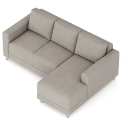 Ecksofa ERIN rechts grau/beige