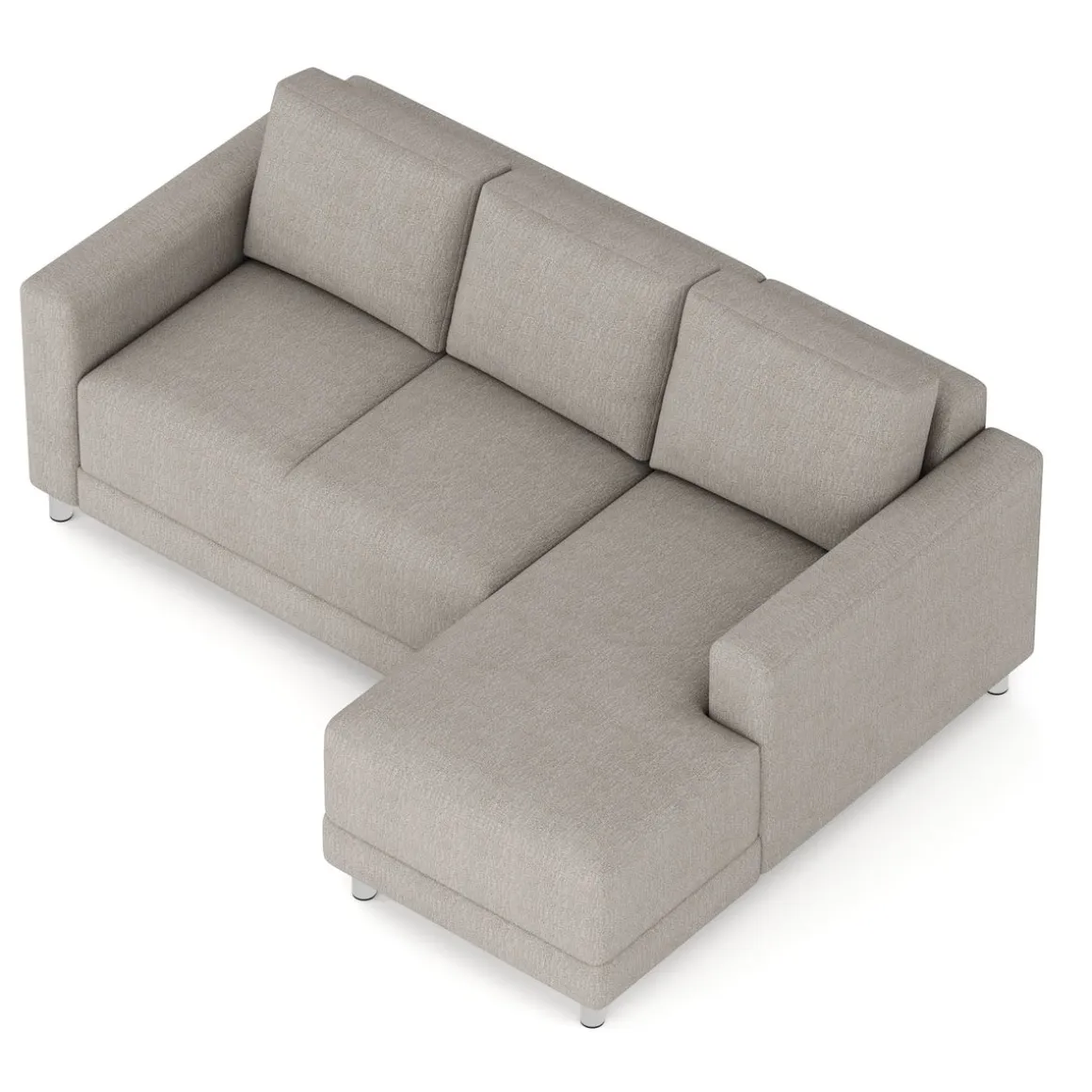 Ecksofa ERIN rechts grau/beige