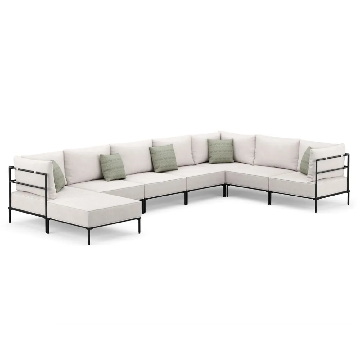 Ecksofa ETHAN Deluxe 6-Sitzer creme