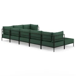 Ecksofa ETHAN Deluxe 6-Sitzer dunkelgrün