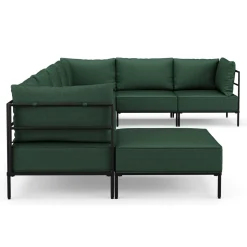 Ecksofa ETHAN Deluxe 6-Sitzer dunkelgrün