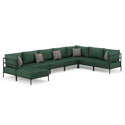 Ecksofa ETHAN Deluxe 6-Sitzer dunkelgrün