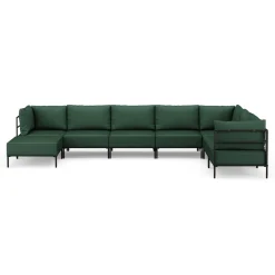 Ecksofa ETHAN Deluxe 6-Sitzer dunkelgrün