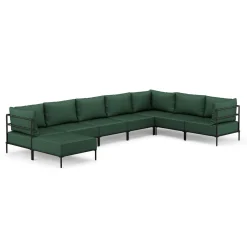 Ecksofa ETHAN Deluxe 6-Sitzer dunkelgrün