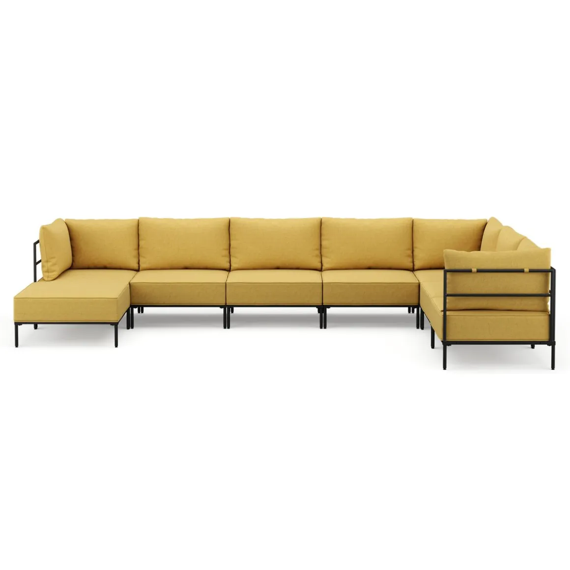 Ecksofa ETHAN Deluxe 6-Sitzer gelb