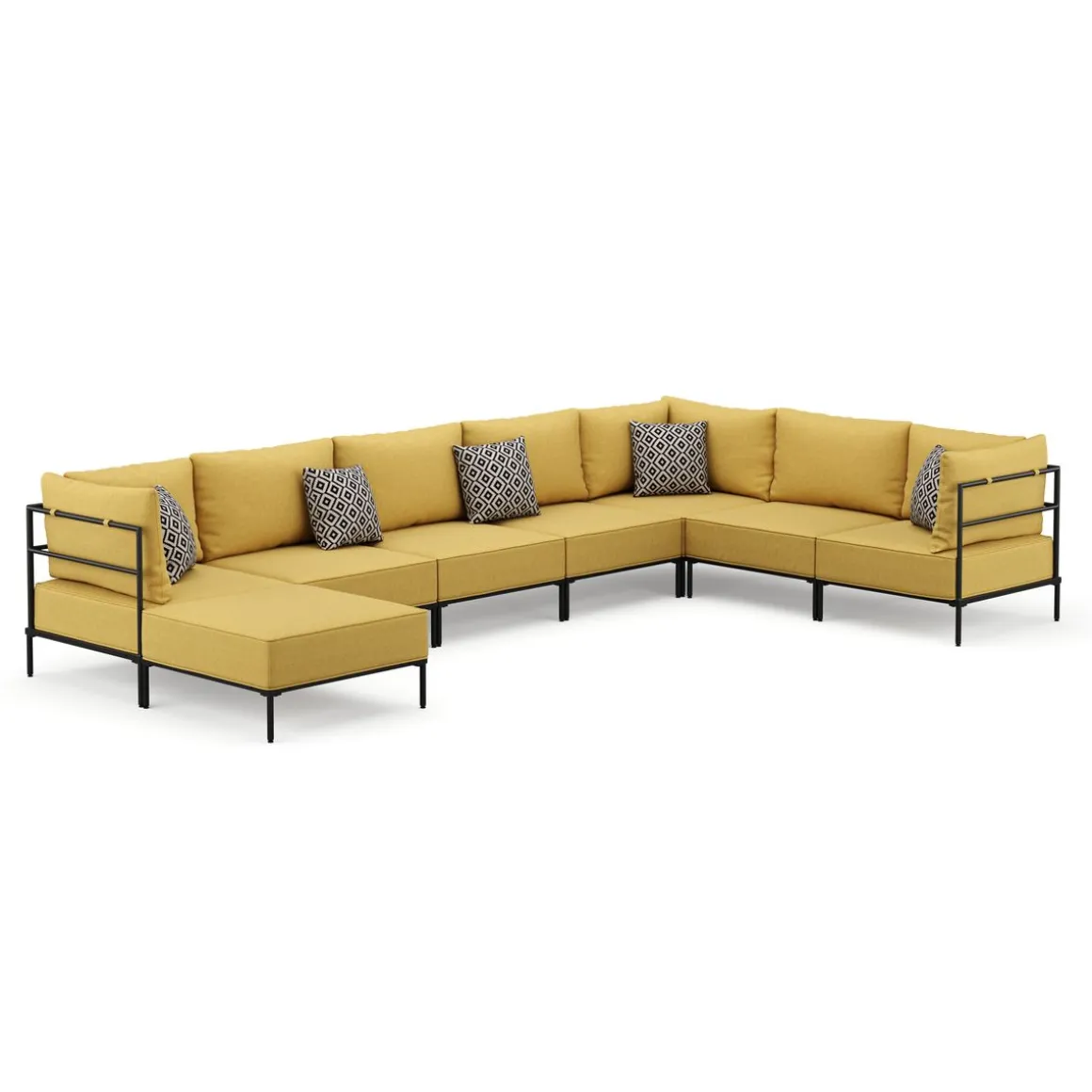 Ecksofa ETHAN Deluxe 6-Sitzer gelb