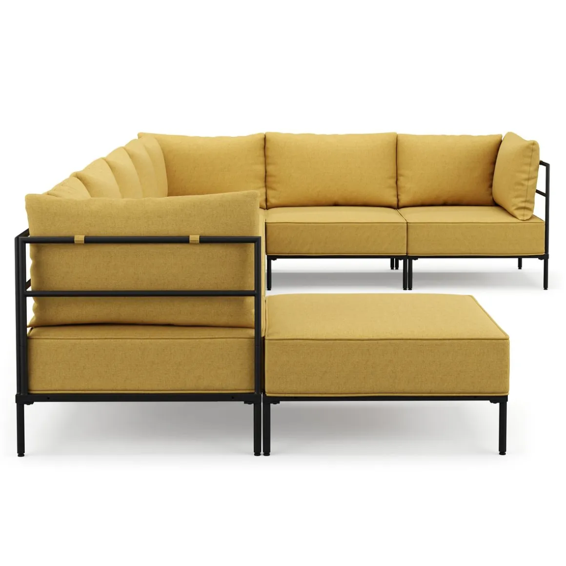Ecksofa ETHAN Deluxe 6-Sitzer gelb