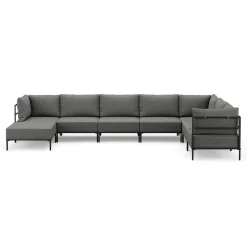Ecksofa ETHAN Deluxe 6-Sitzer hellgrau
