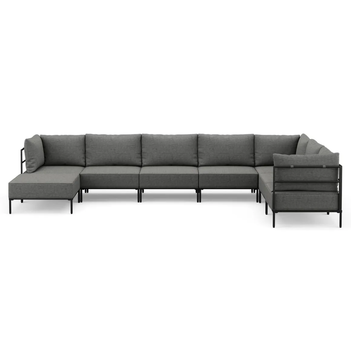 Ecksofa ETHAN Deluxe 6-Sitzer hellgrau